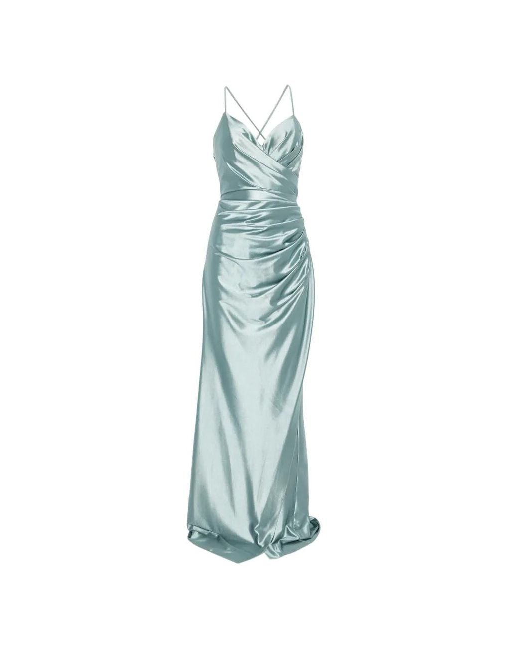 Forever Unique Blue Cindy Ruched Lace-Up Maxi Dress