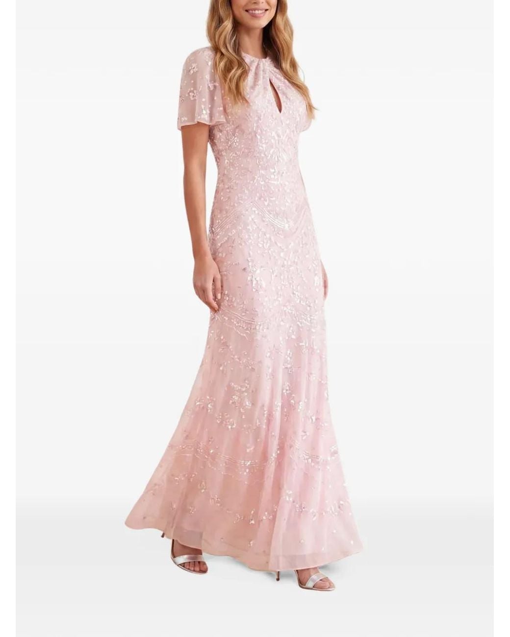 Needle & Thread Pink Freya Sequin-Embellished Gown