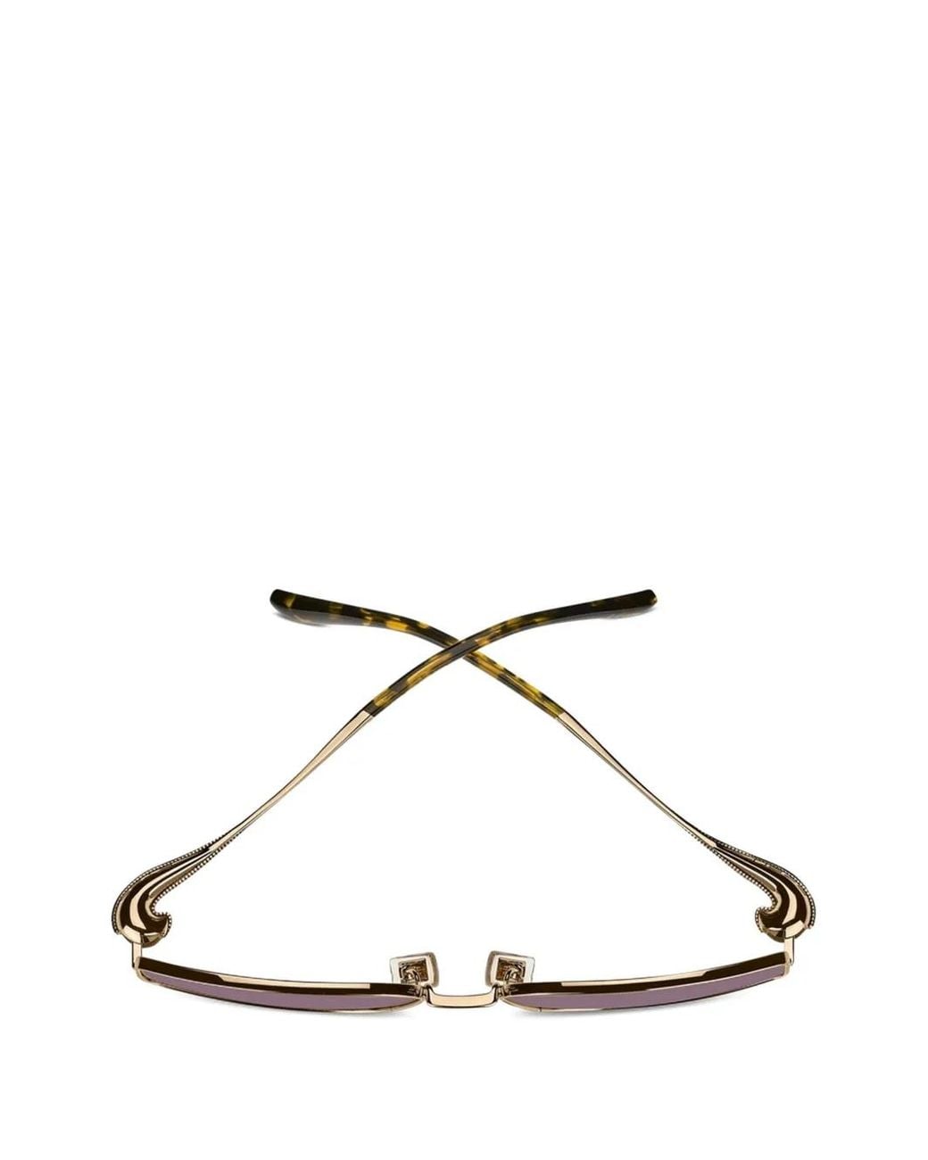 Etro Purple Geometric-Frame Sunglasses