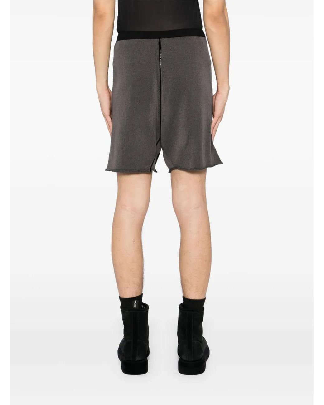Label Under Construction Gray Cotton Shorts for men