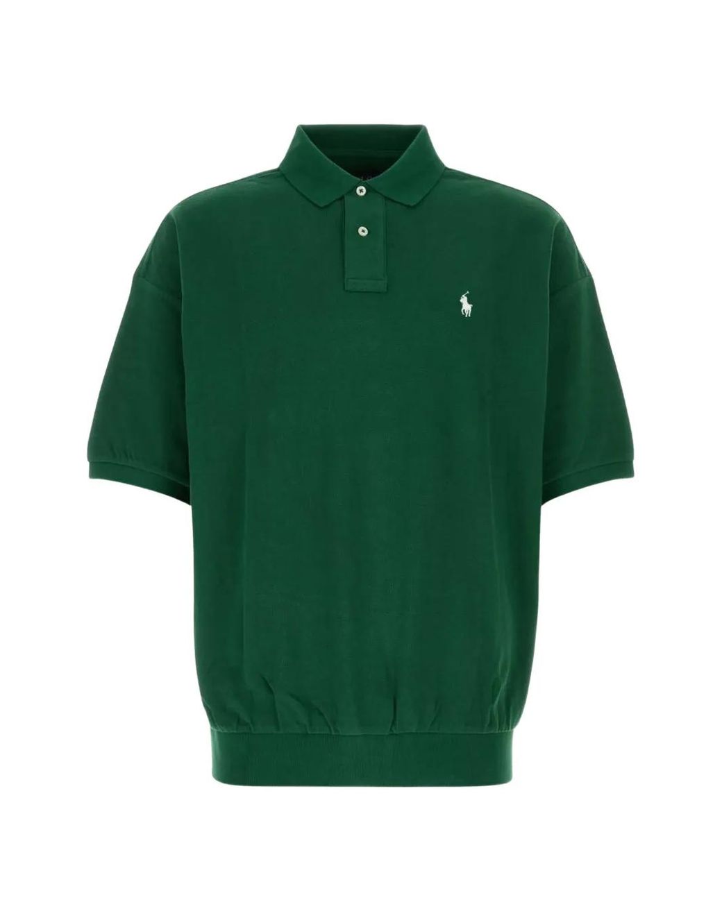 Polo Ralph Lauren Green Logo-Embroidered Oversized Polo Shirt for men