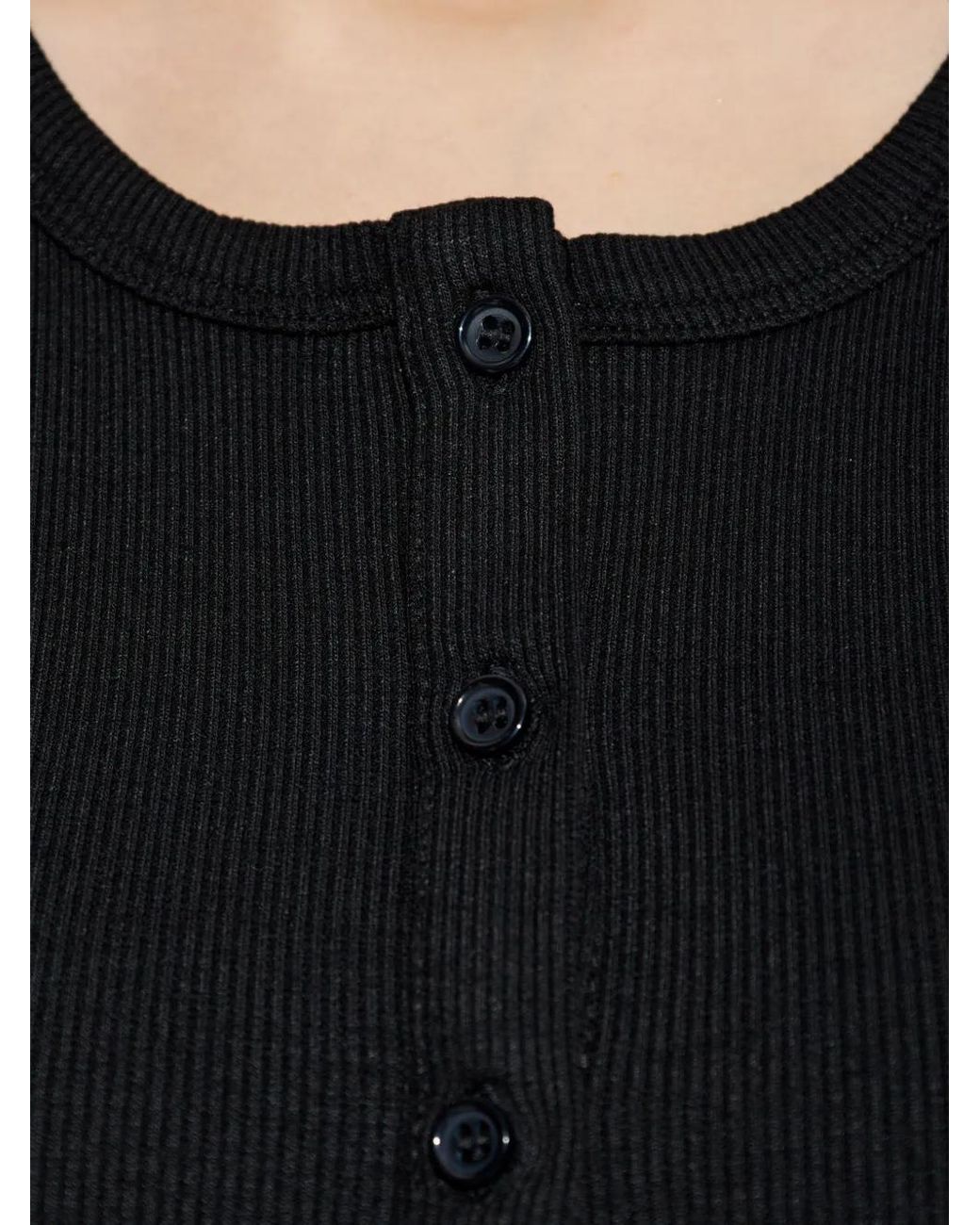 Munthe Black Boma Ribbed Henley Top