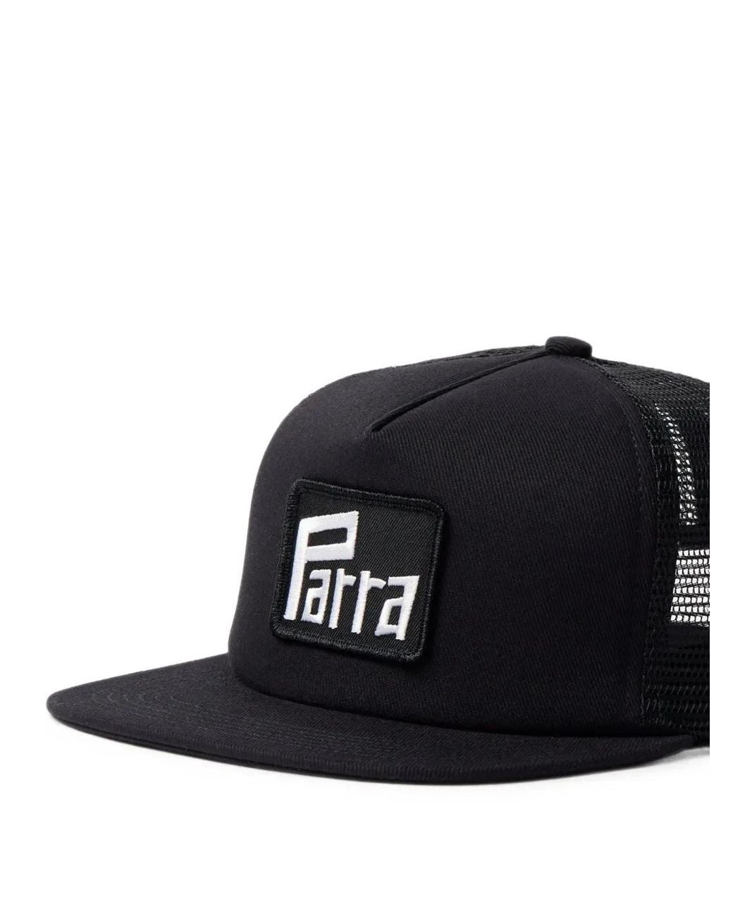 by Parra Black Logo-Patch Five-Panel Hat for men