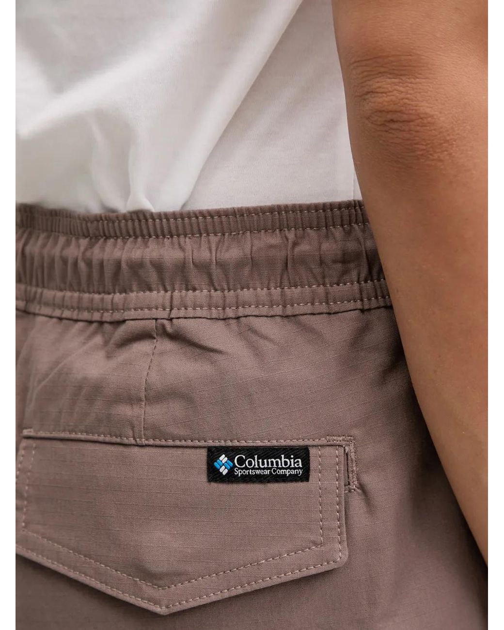 Columbia Brown Roc Drawstring-Waist Patch-Pocket Shorts