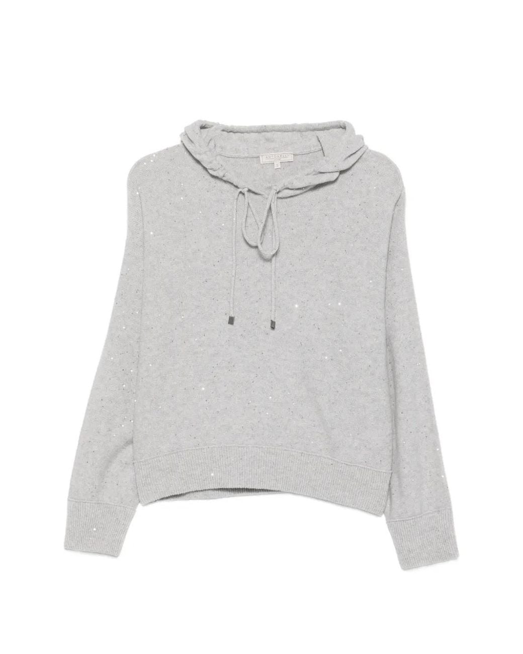 Antonelli White Sequin-Embellished Drawstring Hoodie