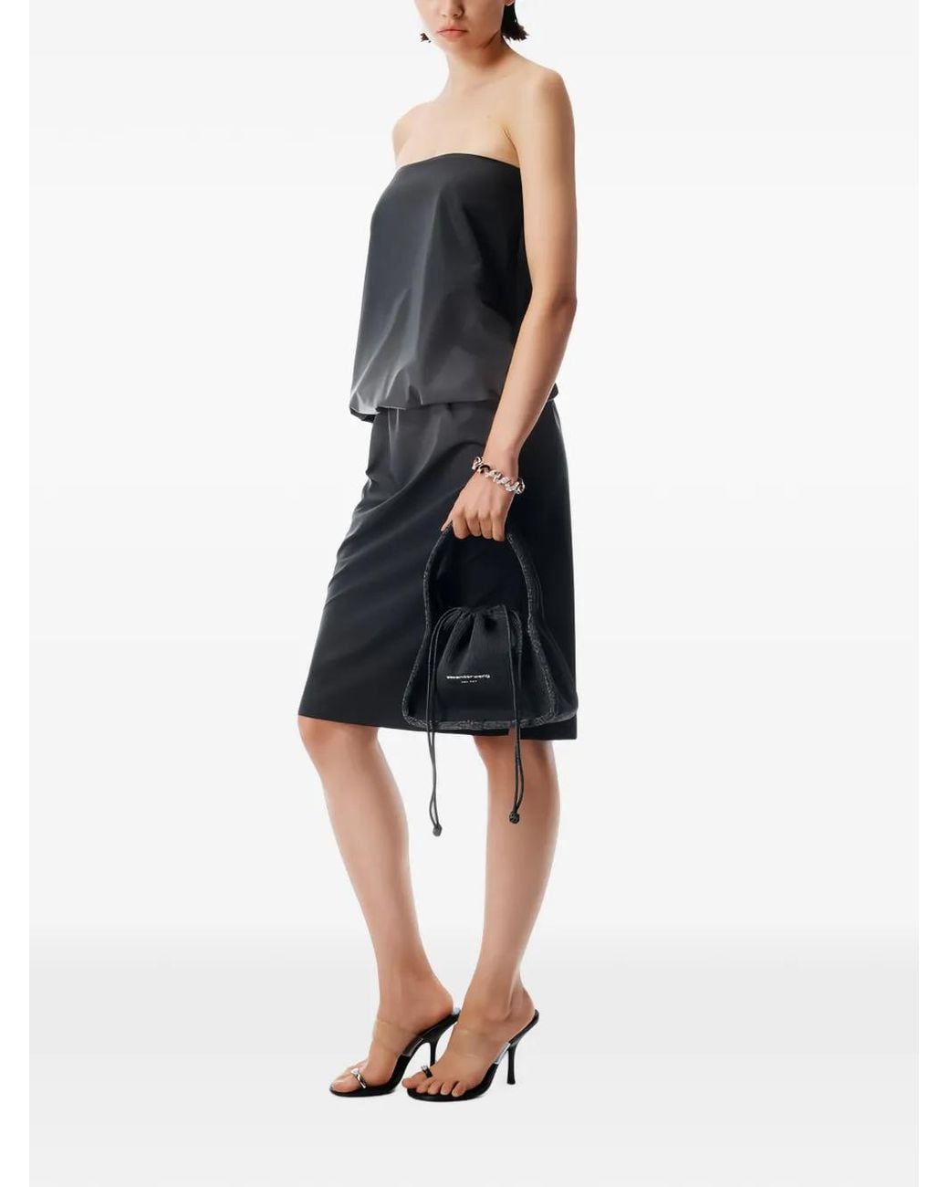 Alexander Wang Black Reflective Knit Ryan Small Bag