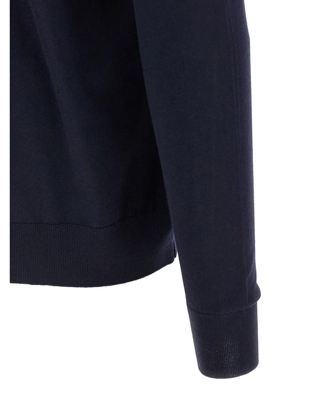 Kiton Blue Half-Zip Sweater for men
