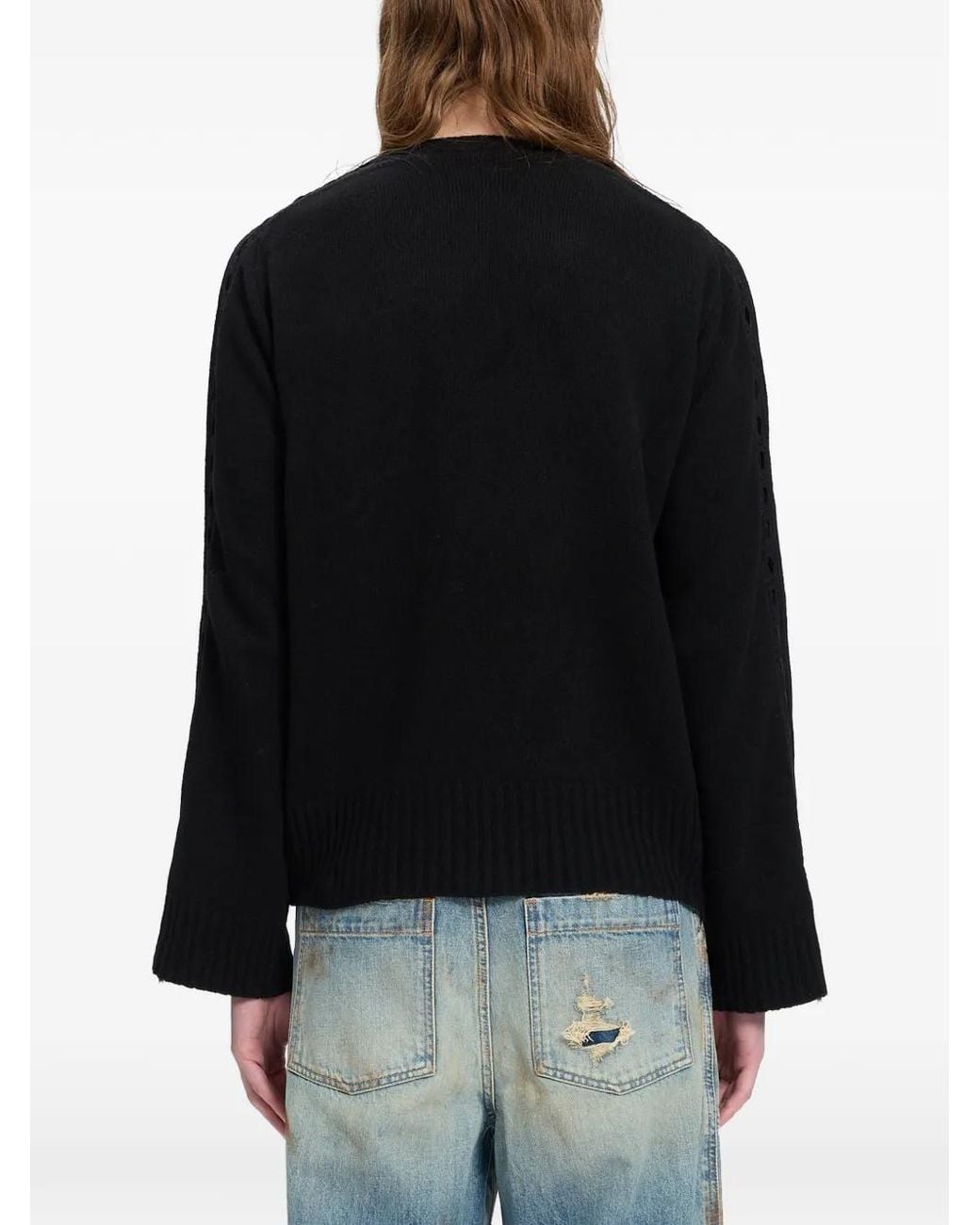 Ann Demeulemeester Black Crew-Neck Sweater for men