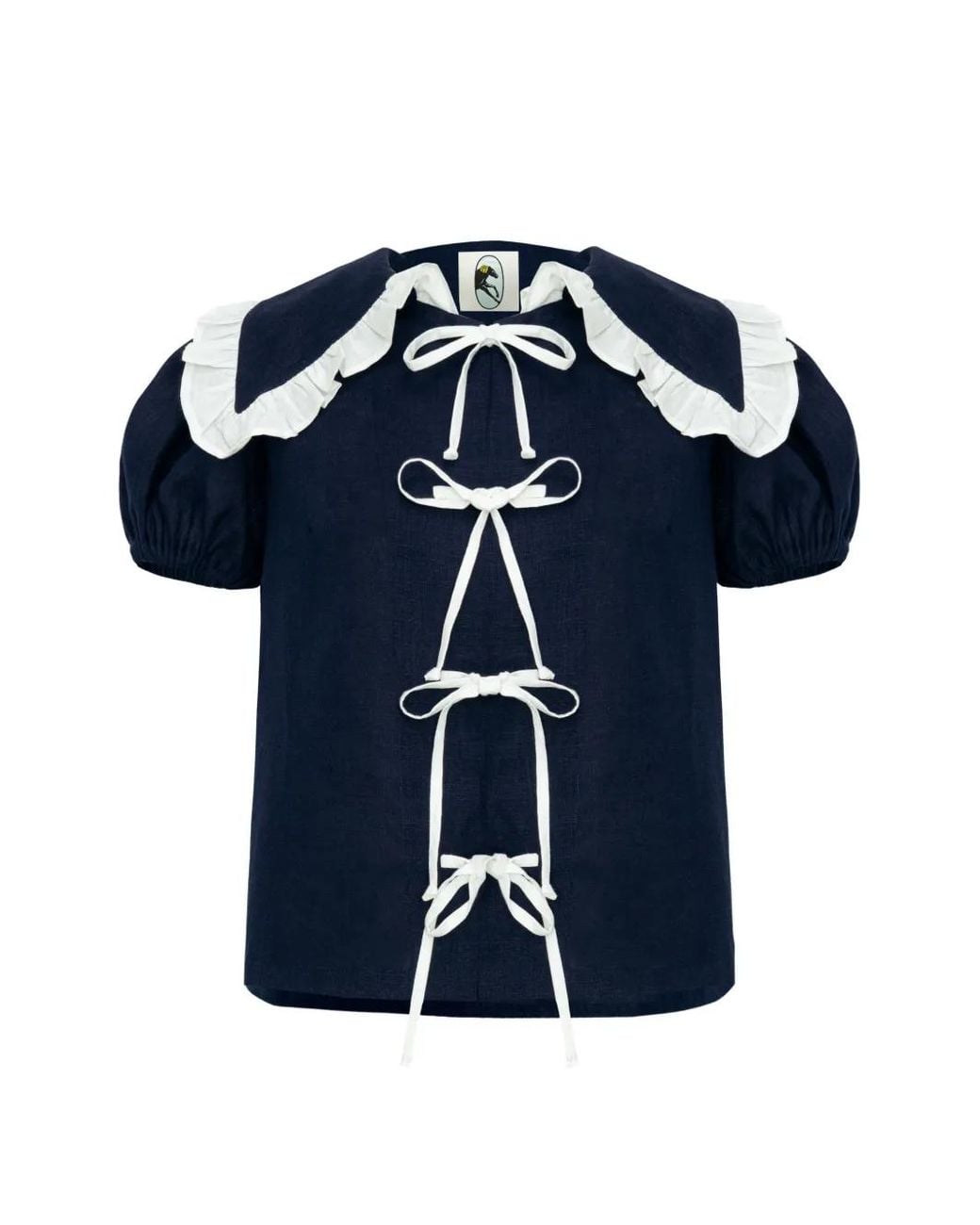Sleeper Blue Blouse Puff En Lin