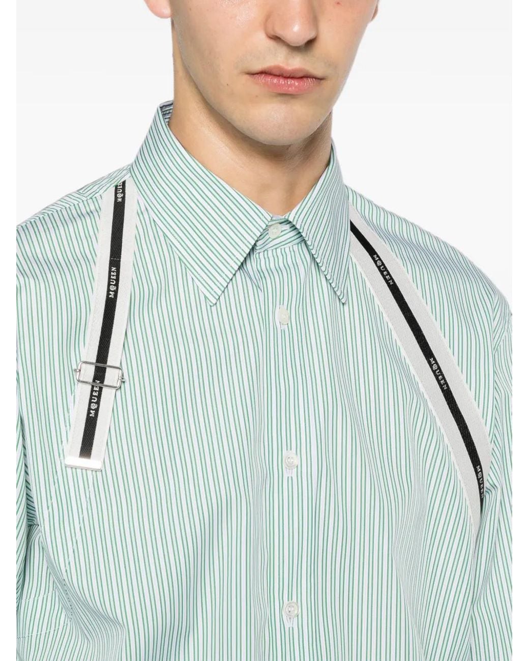 McQueen Blue Logo Harness Shirt for men