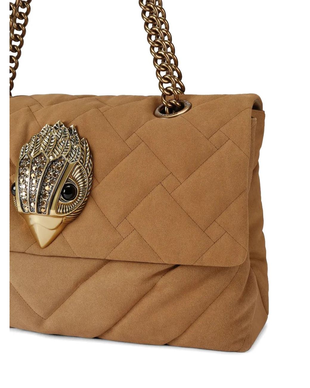 Kurt Geiger Brown Large Kensington Quilted Suede Tote Bag