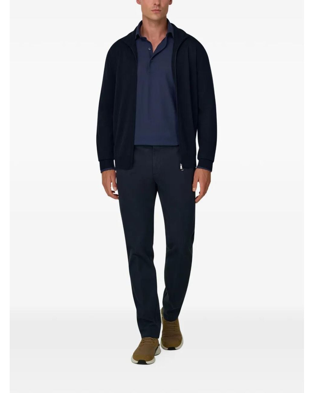 Boggi Blue Full-Zip Jumper for men