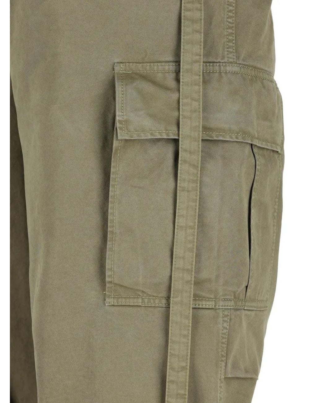 Fendi Green Buckle-Detail Cargo Pants for men