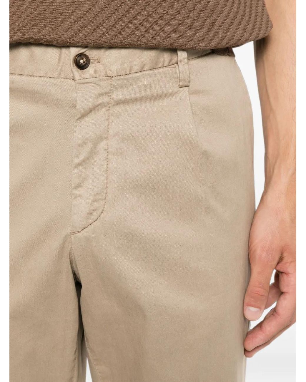 Corneliani Natural Pantalon À Plis Marqués for men