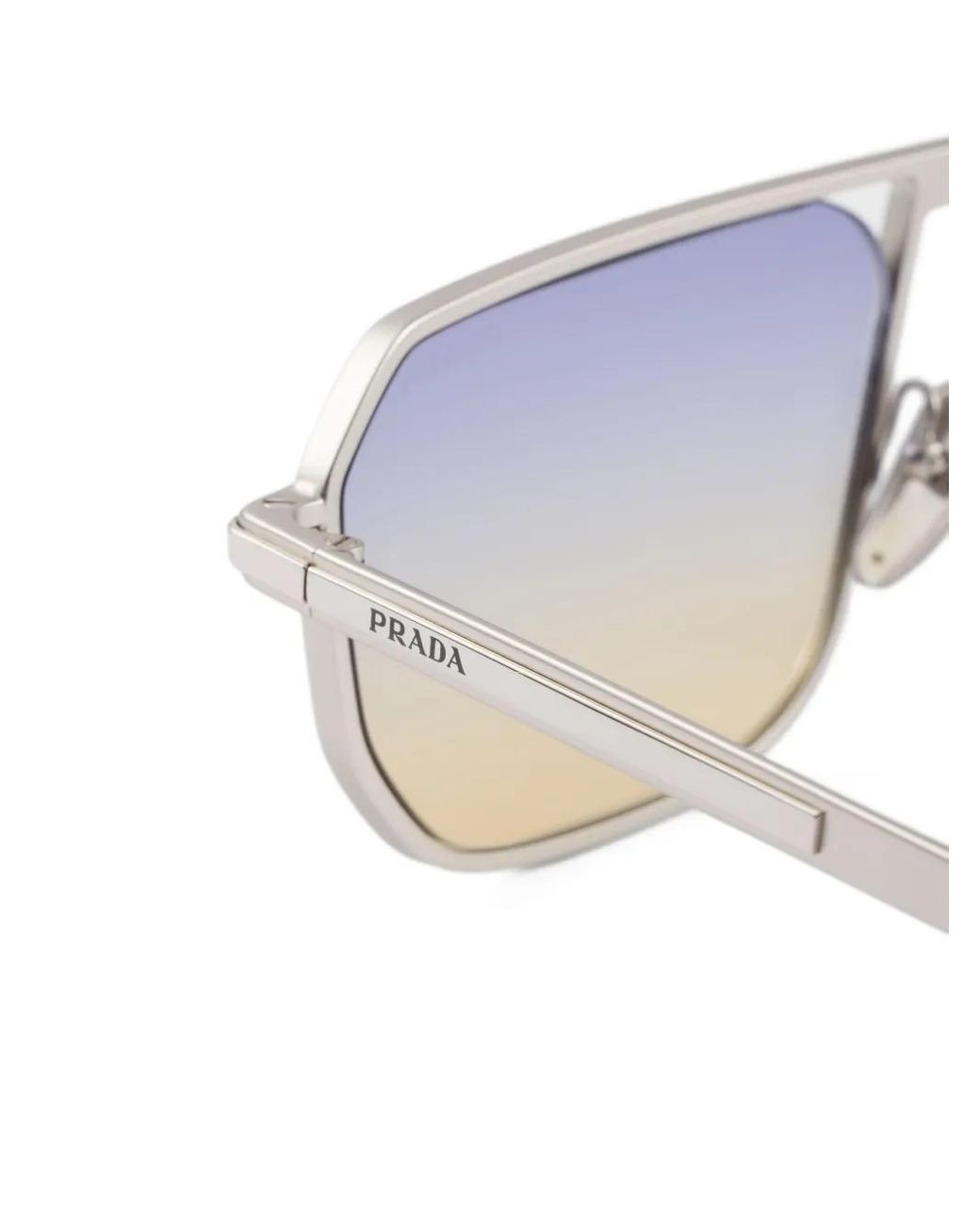 Prada Blue Pilot-Frame Sunglasses for men