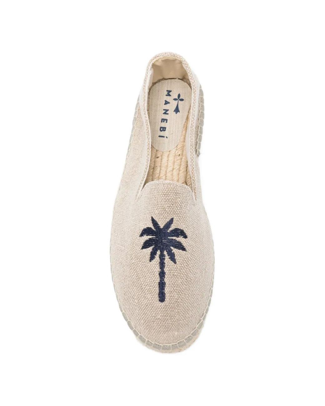 Manebí White Palm-Detail Flat Espadrilles for men