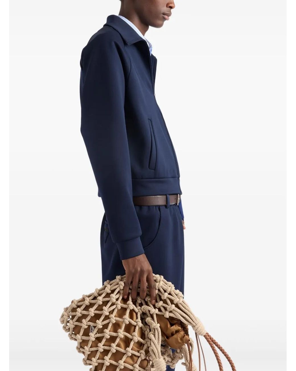 Prada Fleece Jack in het Blue voor heren
