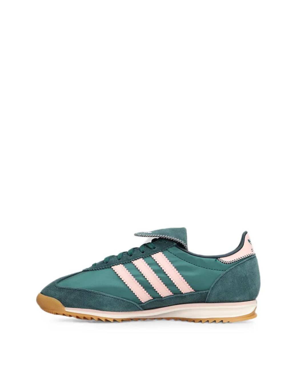 Adidas Green Sl 72 Suede-Trim Panelled Sneakers