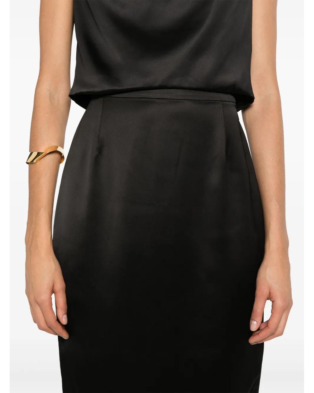 Saint Laurent Black Midi Skirt