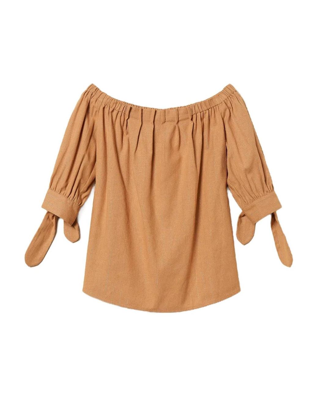 Twinset Brown Lurex Pinstripe Blouse