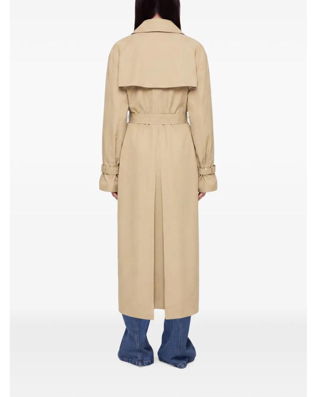 SRVC Studio White Seren Double-Breasted Trench Coat