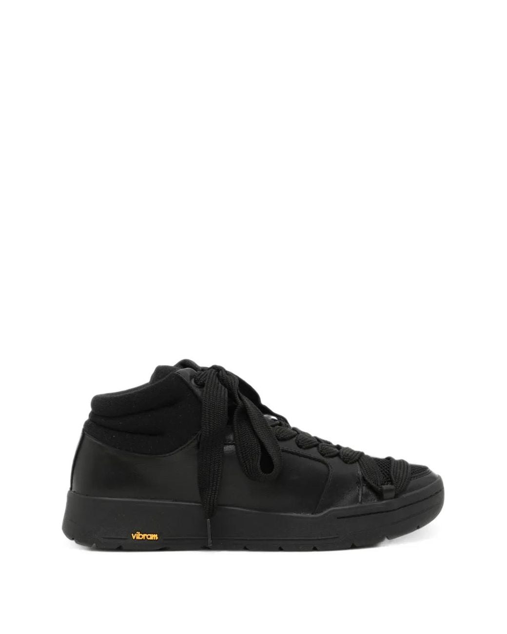 Yohji Yamamoto Black Vibram-Sole Panelled Sneakers for men