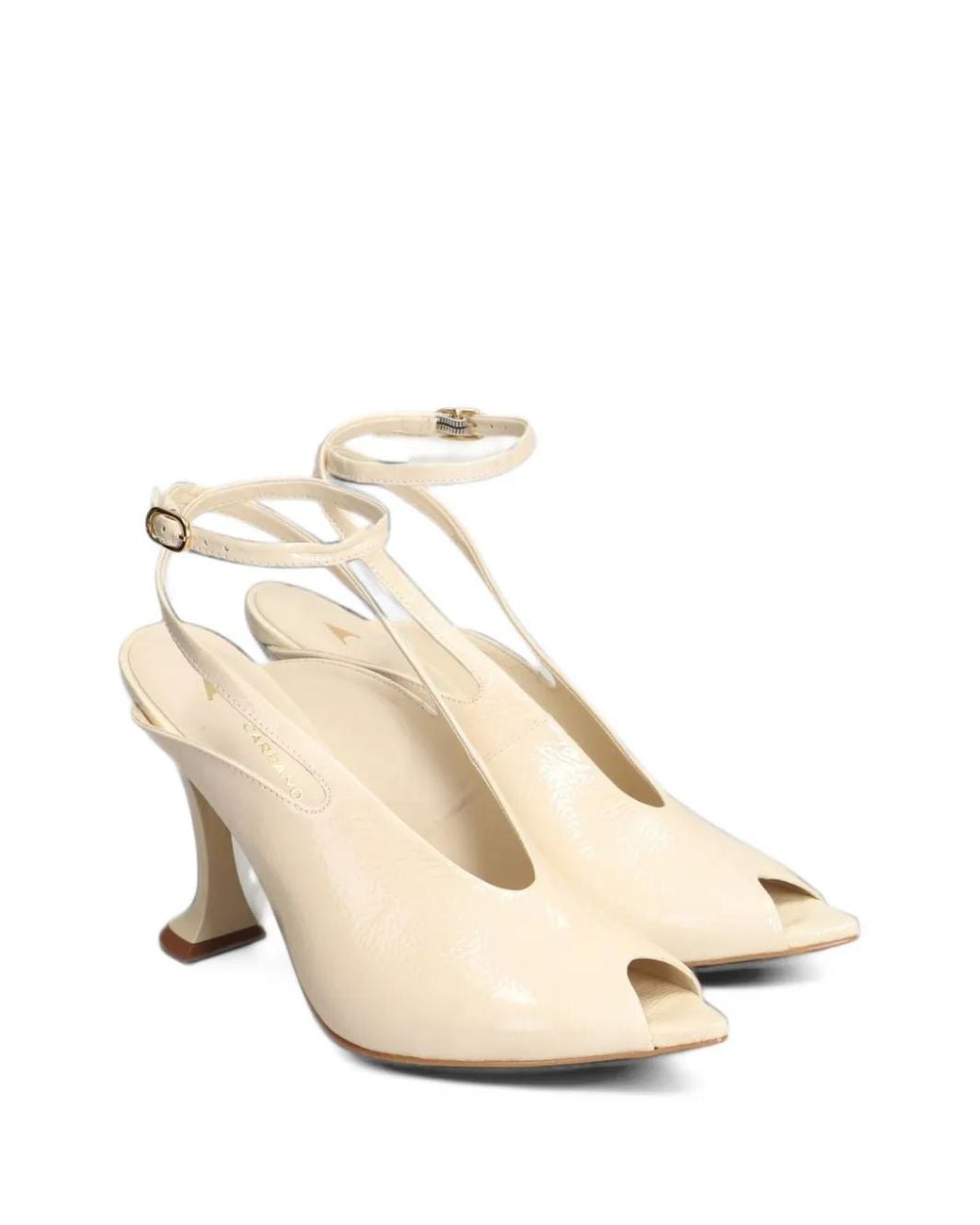 Carrano White Silhoutte Peep-Toe Sandals