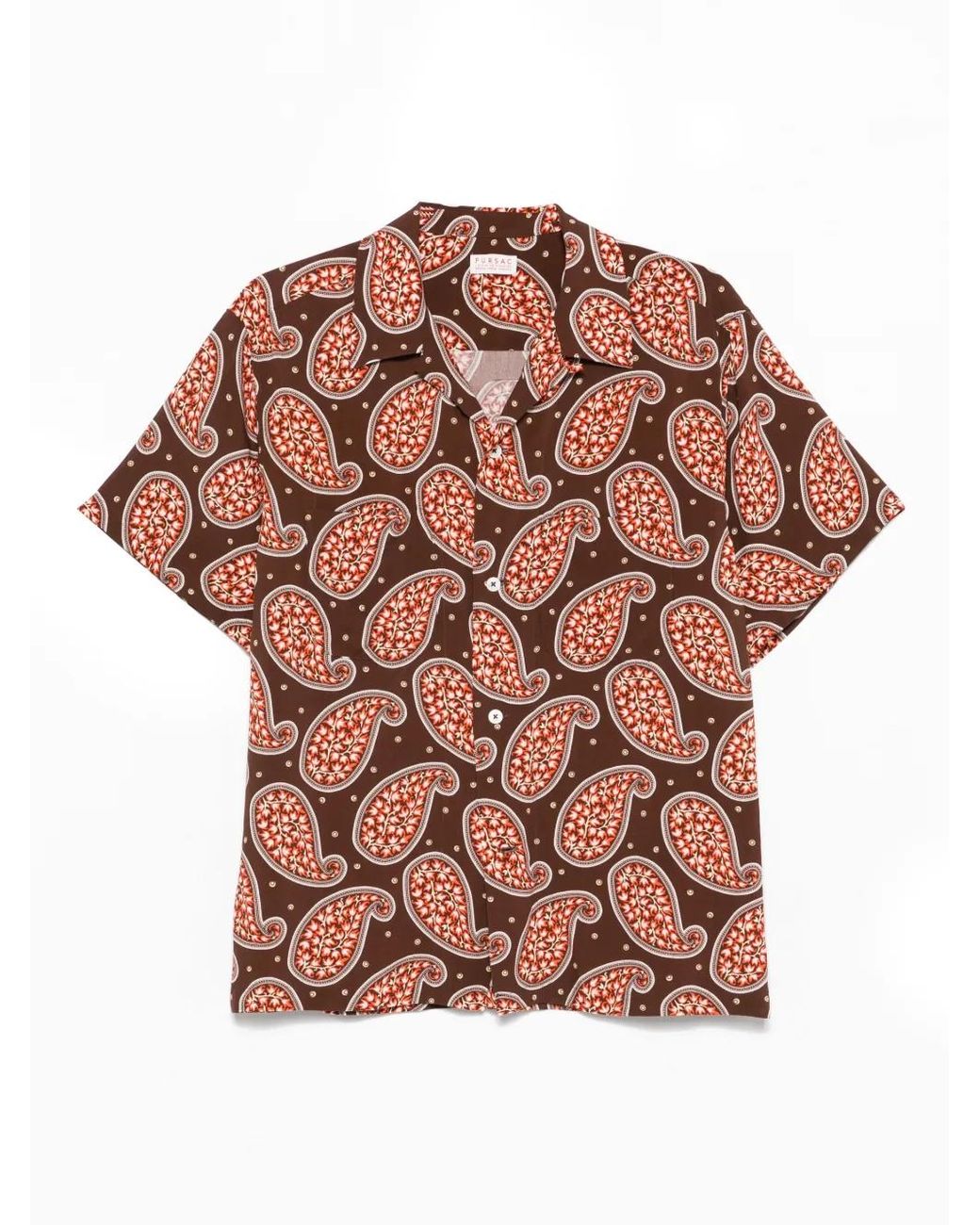 Fursac Pink Paisley Shirt for men