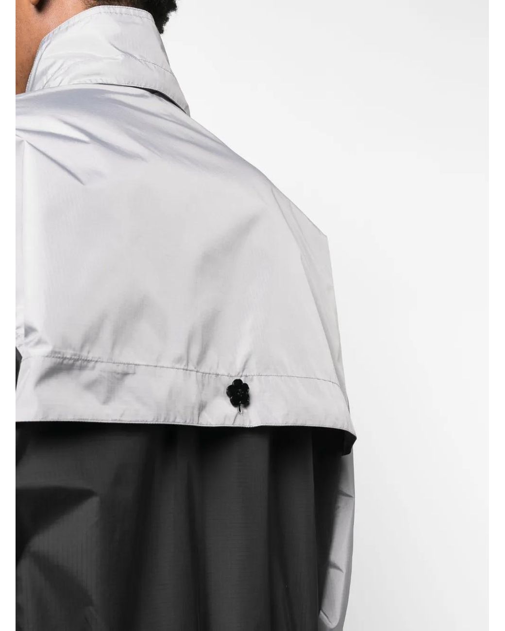 KENZO Gray Two-Tone Logo-Print Lightweight Jacket for men