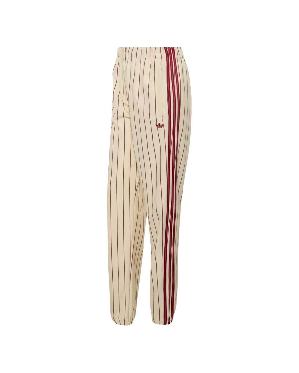 Adidas White Firebird Pinstripe-Pattern Track Pants