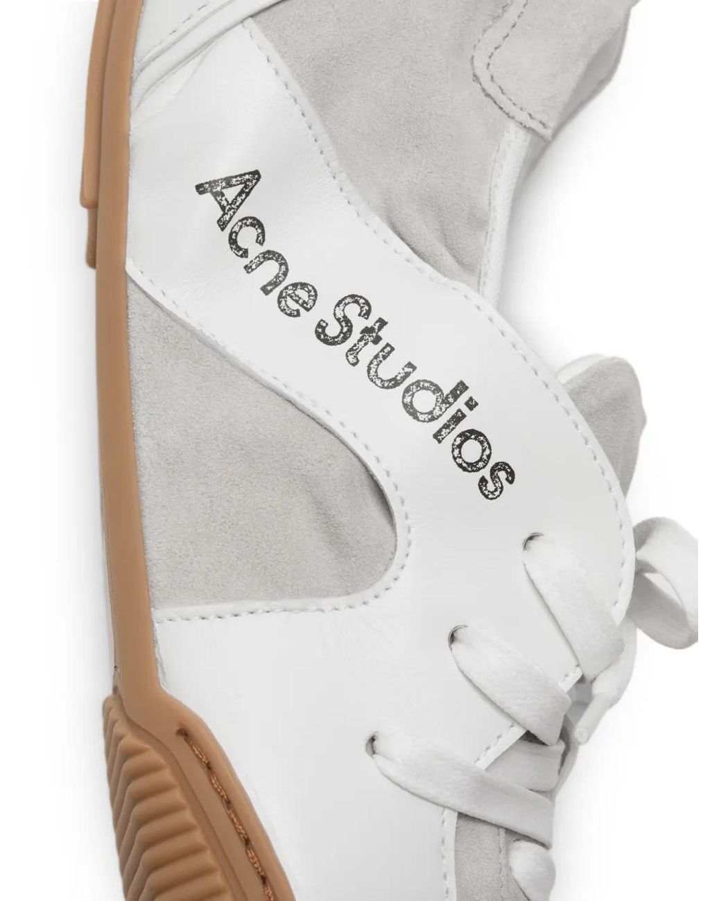 Acne White Leather Lace-Up Shoes for men