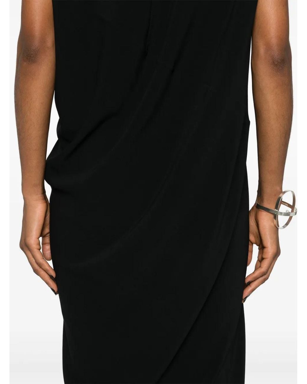 Rick Owens Black Edfu T Asymmetric Maxi Dress