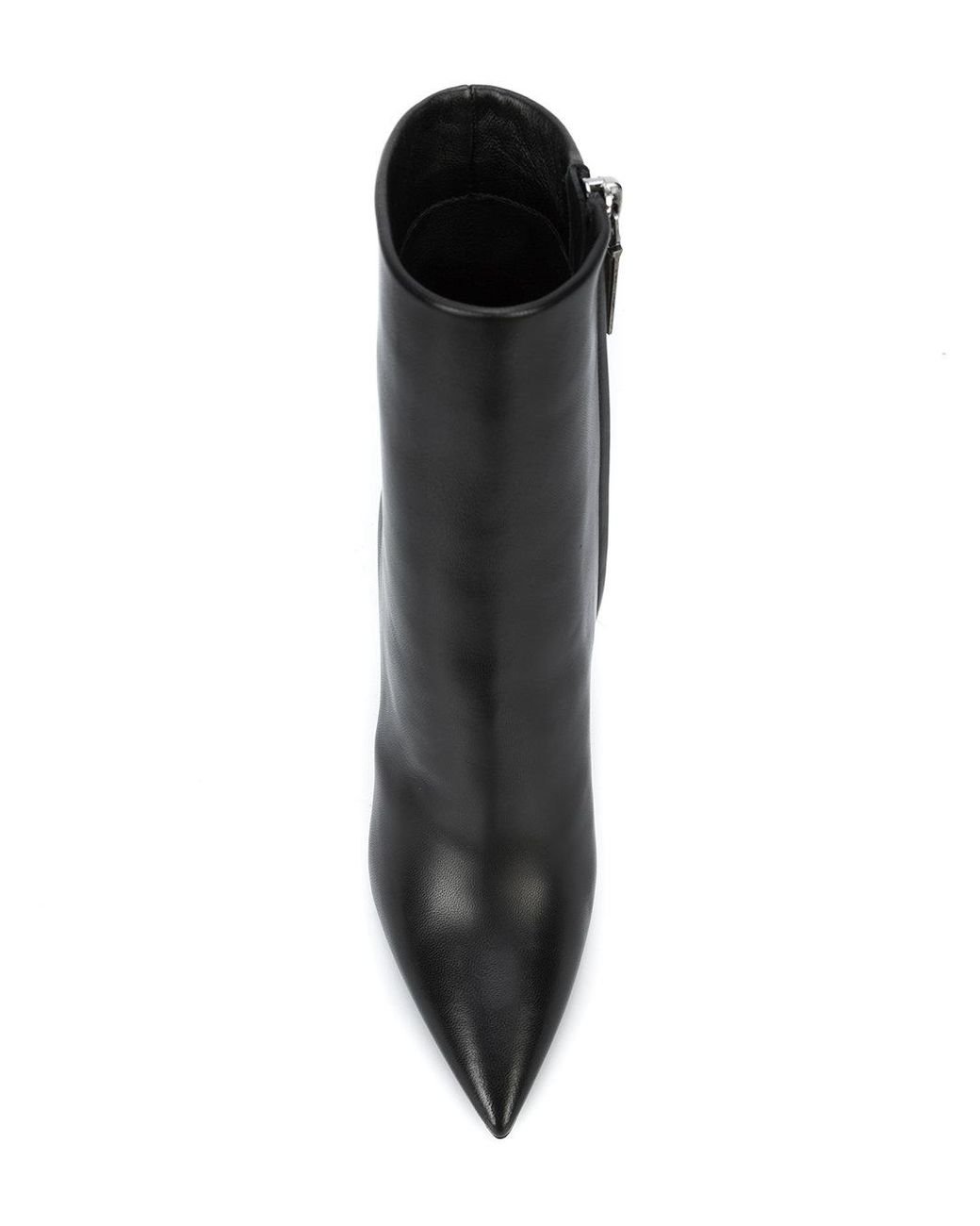 Saint Laurent Opium Monogrammed Heel Boots in Black | Lyst