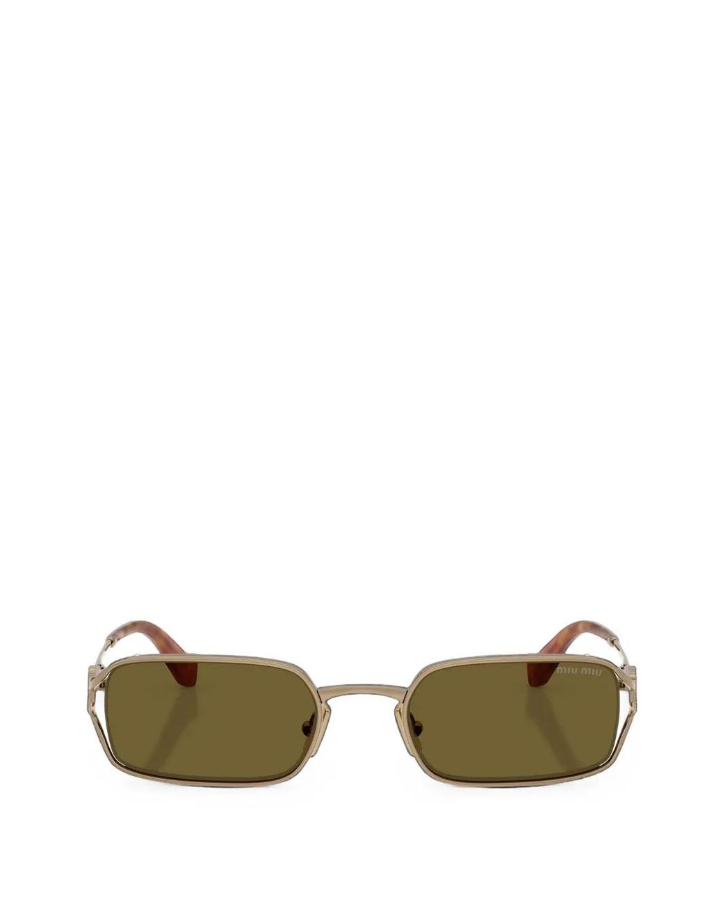 Miu Miu Green Rectangle-Frame Sunglasses