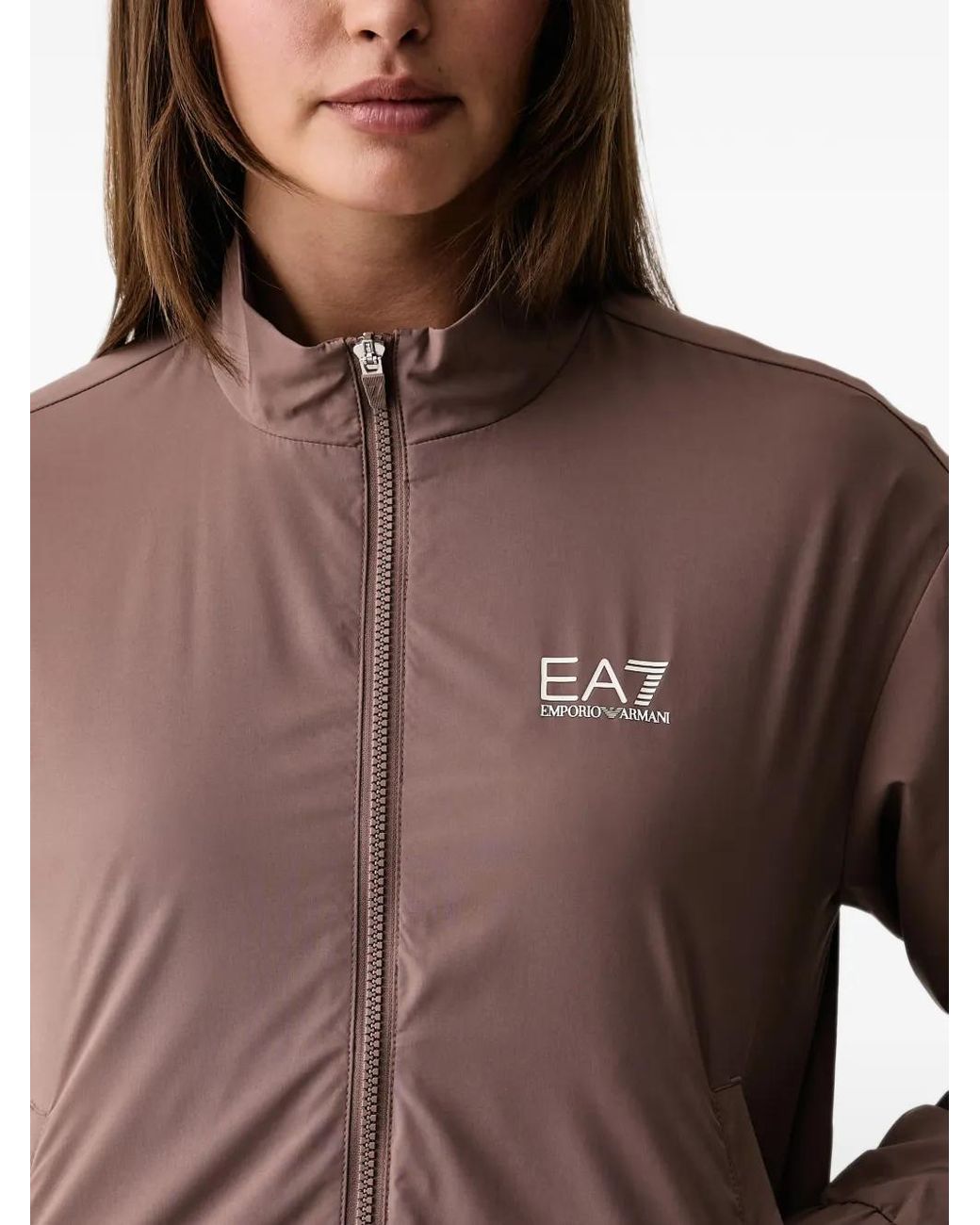 EA7 Brown Logo-Print Tracksuit