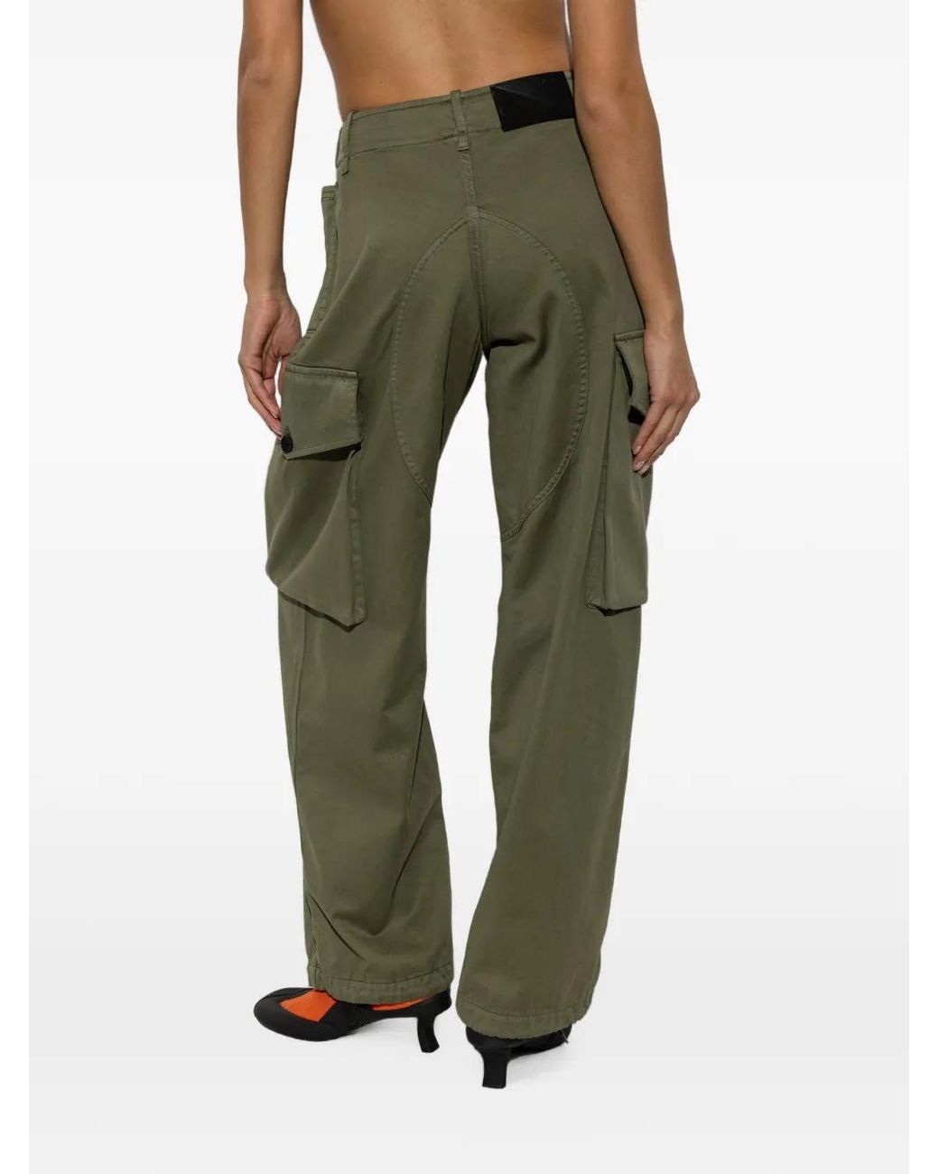 Loewe Green Belted Straight-Leg Cargo Pants