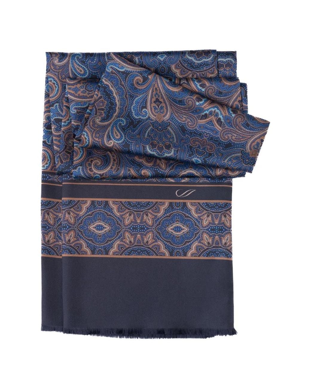 Elizabetta Blue Ferrara Paisley-Print Scarf for men