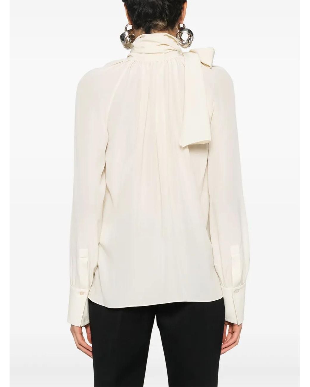 Blusa De Seda Con Lavalli Givenchy de color White