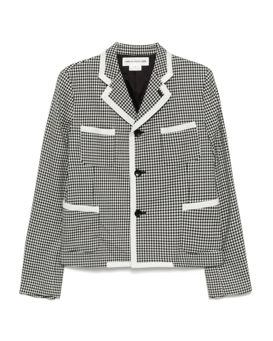 Comme des Garçons Gray Check-Print Shirt Jacket