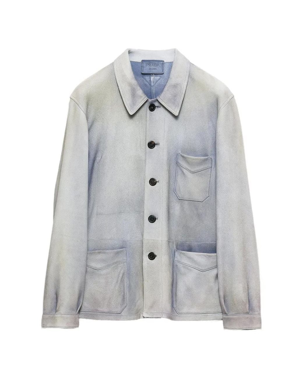 Prada Gray Veste En Daim Caban for men