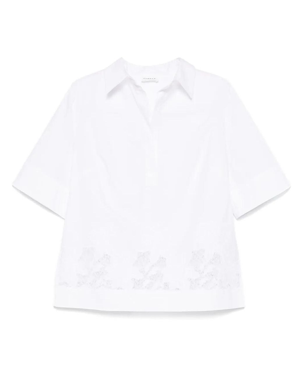 P.A.R.O.S.H. White Floral-Embroidered Blouse