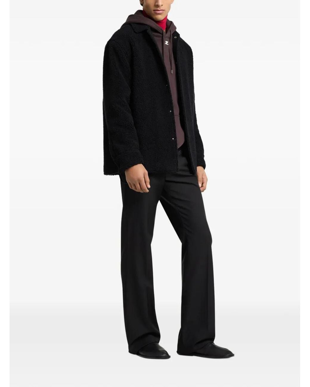 Courreges Black Wool-Blend Shirt Jacket