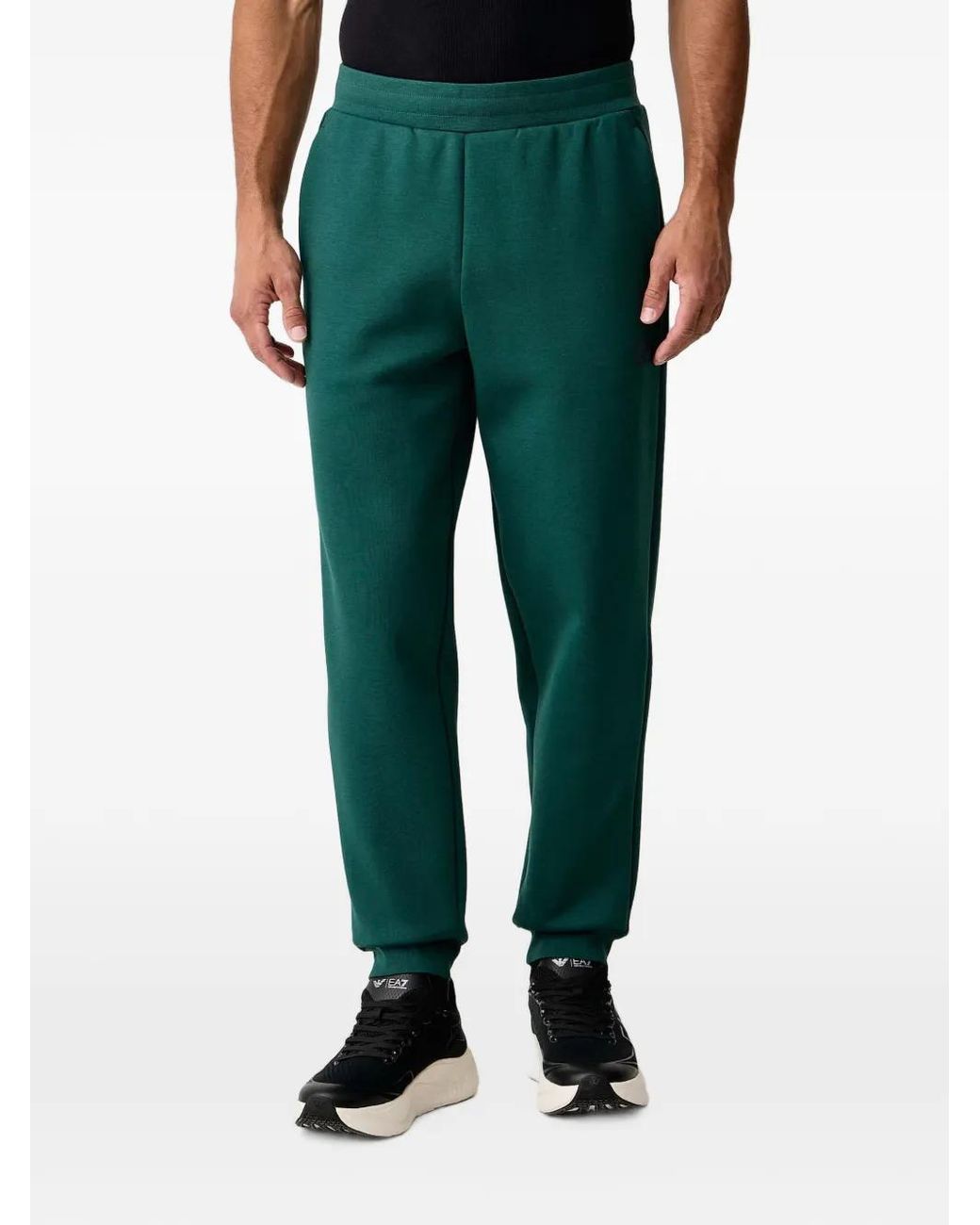 EA7 Green Zip-Up Logo-Print Tracksuit for men