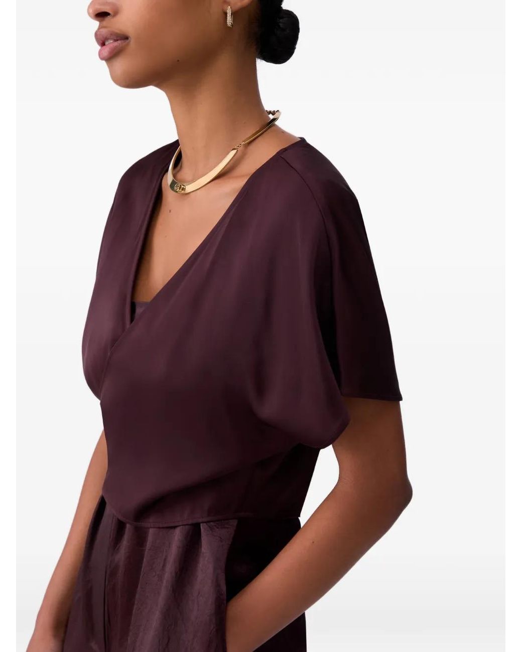 Liu Jo Red Satin Wrap Top