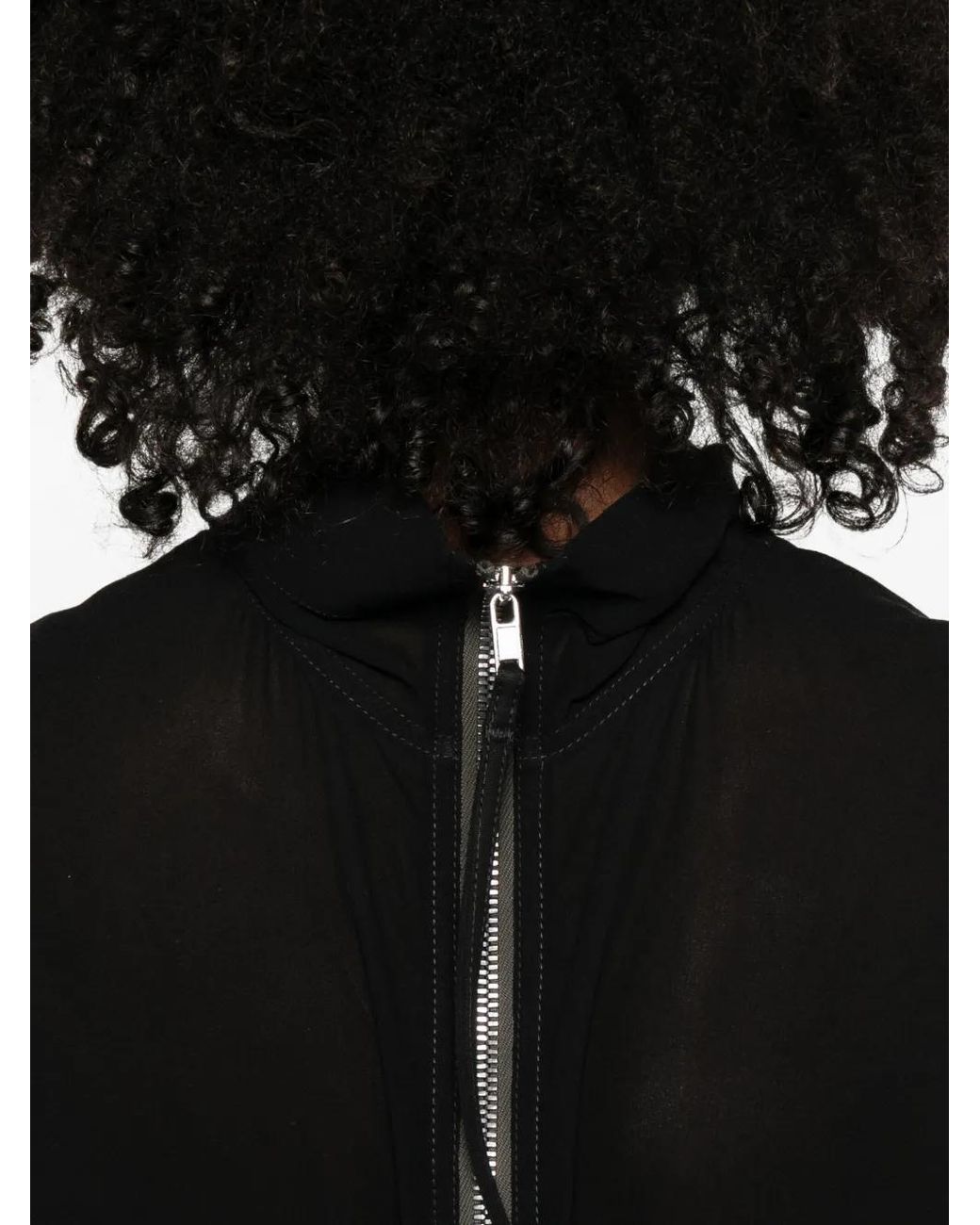 Rick Owens Black Tabard Zip-Up Top