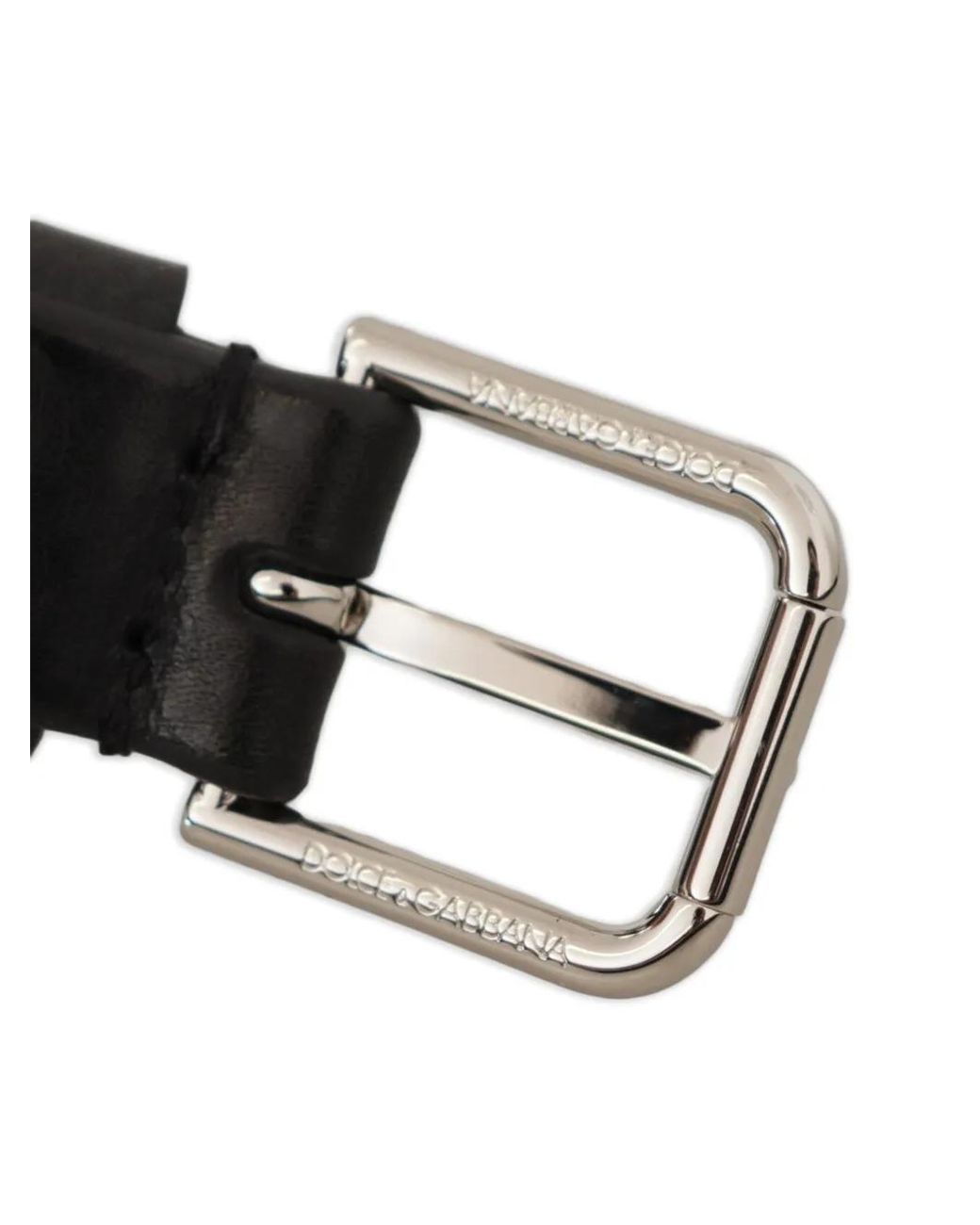 Dolce & Gabbana Black Logo-Engraved Buckle Belt for men
