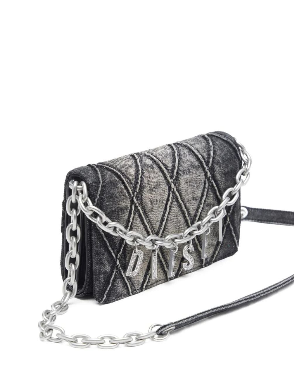 DIESEL Gray Elegant Leather Wallet Design