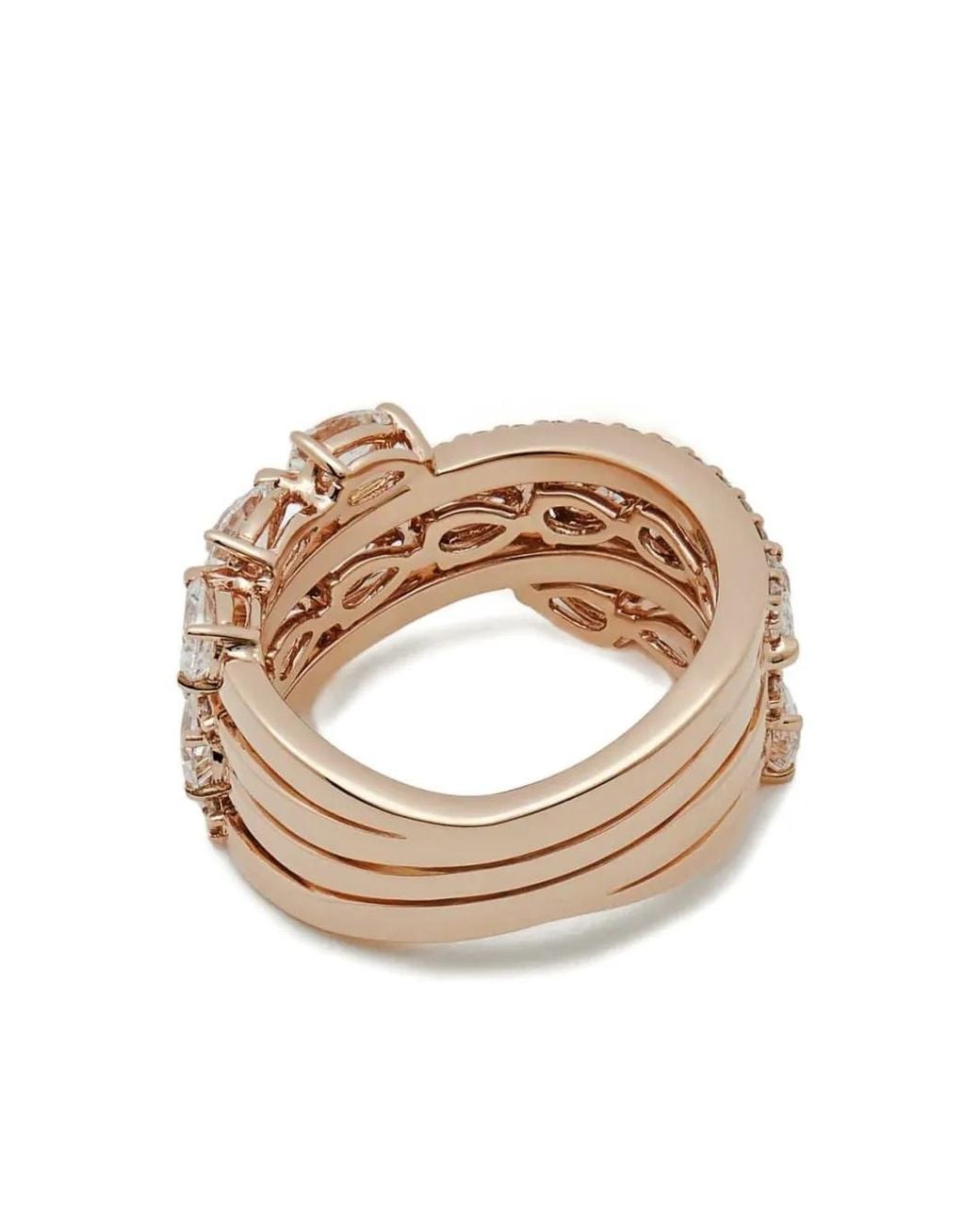 Jewels Aficionado Natural 18K Rose Diamond Twist Ring