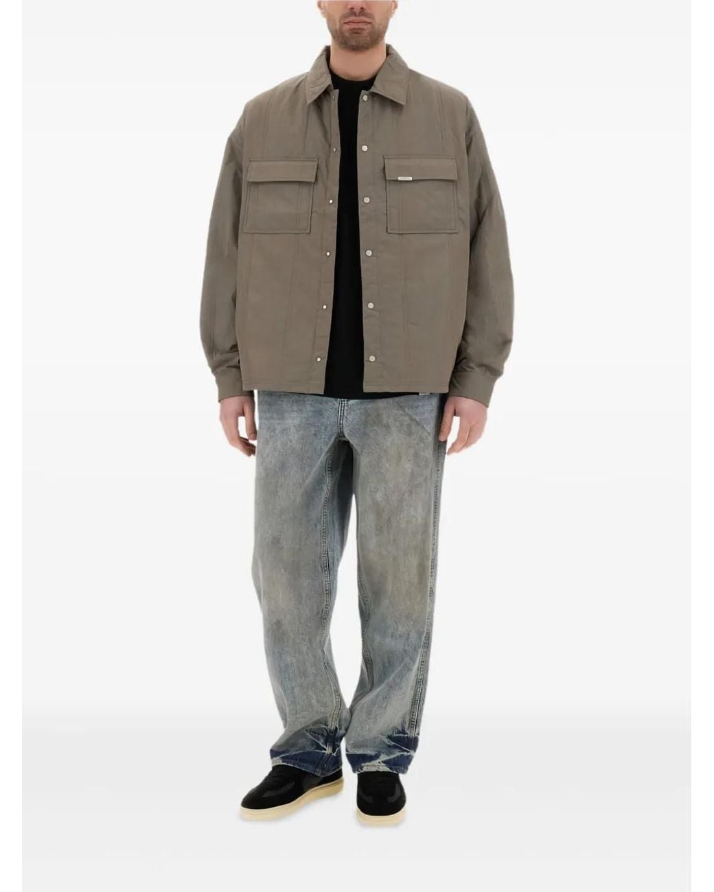 Represent Gray Utility Pocket Overshirt for men