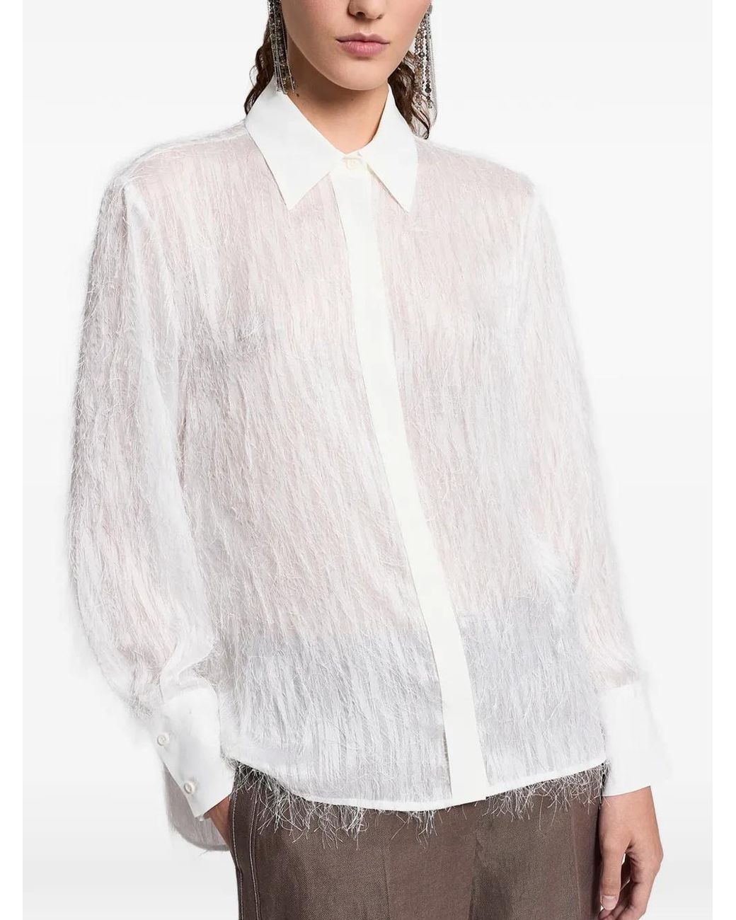 Peserico White Fringed Shirt